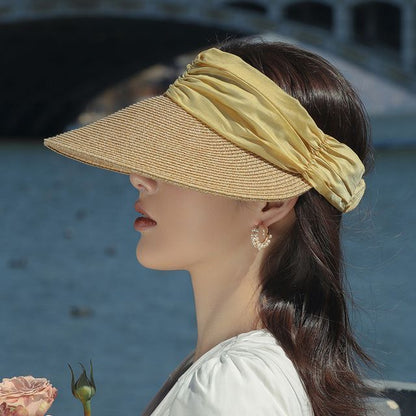 Two Tone Straw Sun Visor