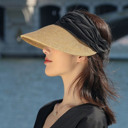 Two Tone Straw Sun Visor