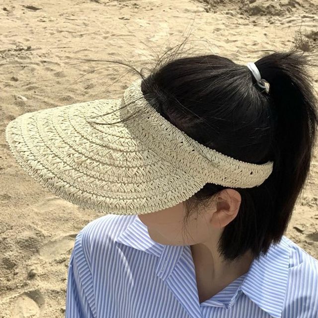 Plain Straw Sun Visor
