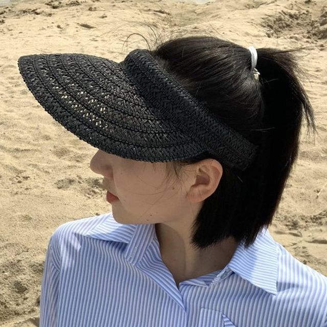 Plain Straw Sun Visor