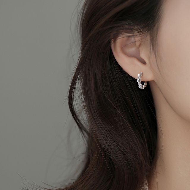 Faux Pearl Hoop Earring