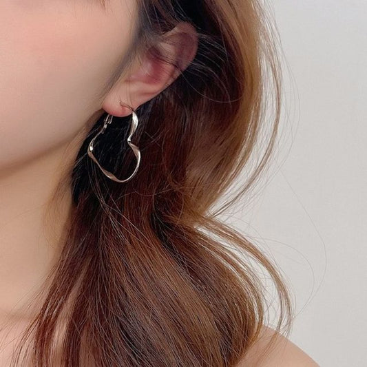 Heart Hoop Earring / Clip-On Earring