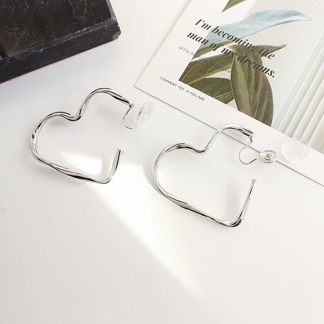 Heart Hoop Earring / Clip-On Earring