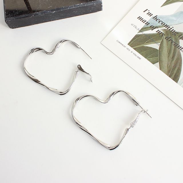 Heart Hoop Earring / Clip-On Earring