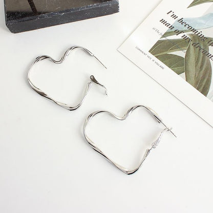 Heart Hoop Earring / Clip-On Earring