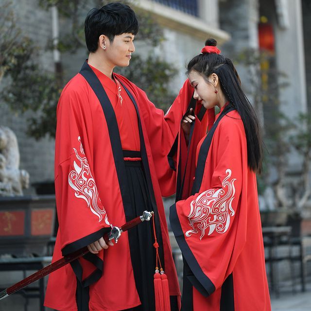 Couple Matching Embroidered Hanfu Costume / Set