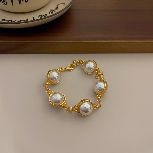 Faux Pearl Alloy Bracelet / Dangle Earring / Necklace