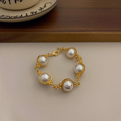 Faux Pearl Alloy Bracelet / Dangle Earring / Necklace