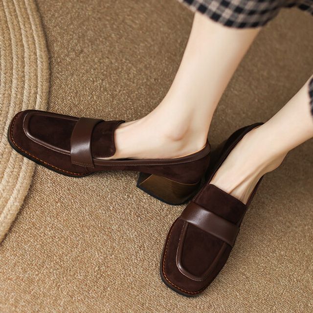 Chunky Heel Loafers