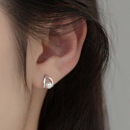 Faux Pearl Sterling Silver Earring