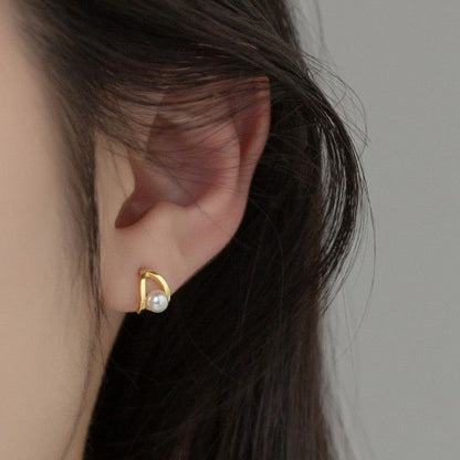 Faux Pearl Sterling Silver Earring