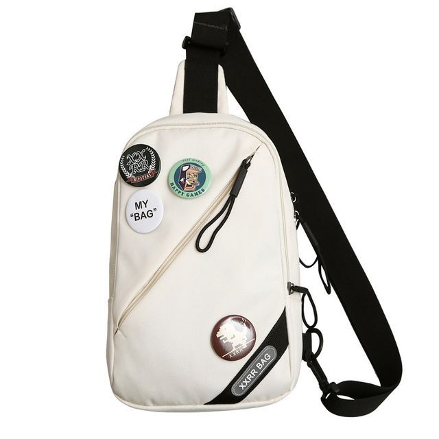 Lettering Applique Nylon Sling Bag / Badge / Bag Charm / Set