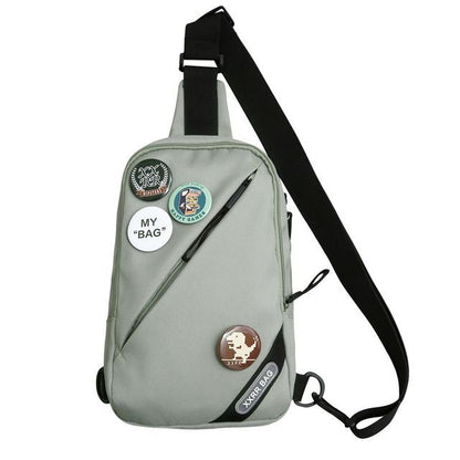 Lettering Applique Nylon Sling Bag / Badge / Bag Charm / Set