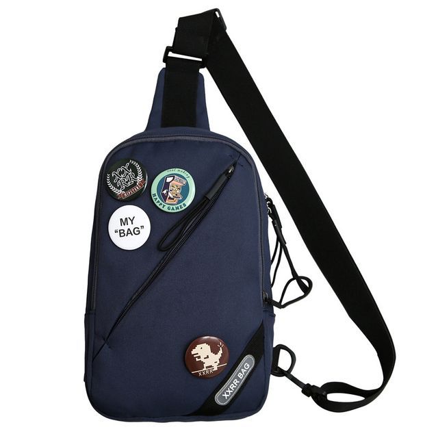 Lettering Applique Nylon Sling Bag / Badge / Bag Charm / Set