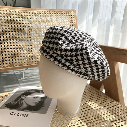 Houndstooth Beret