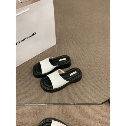 Platform Wedge Heel Slide Sandals