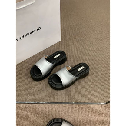 Platform Wedge Heel Slide Sandals