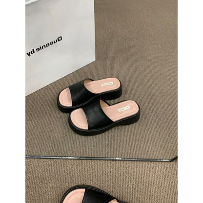Platform Wedge Heel Slide Sandals