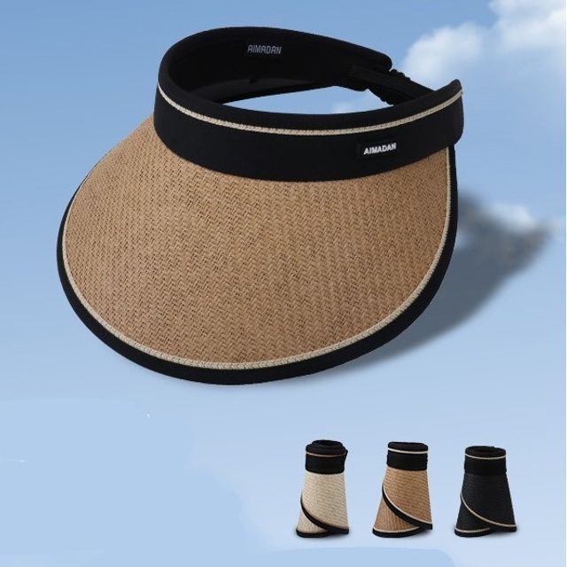 Piped Straw Sun Hat