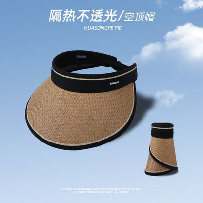 Piped Straw Sun Hat