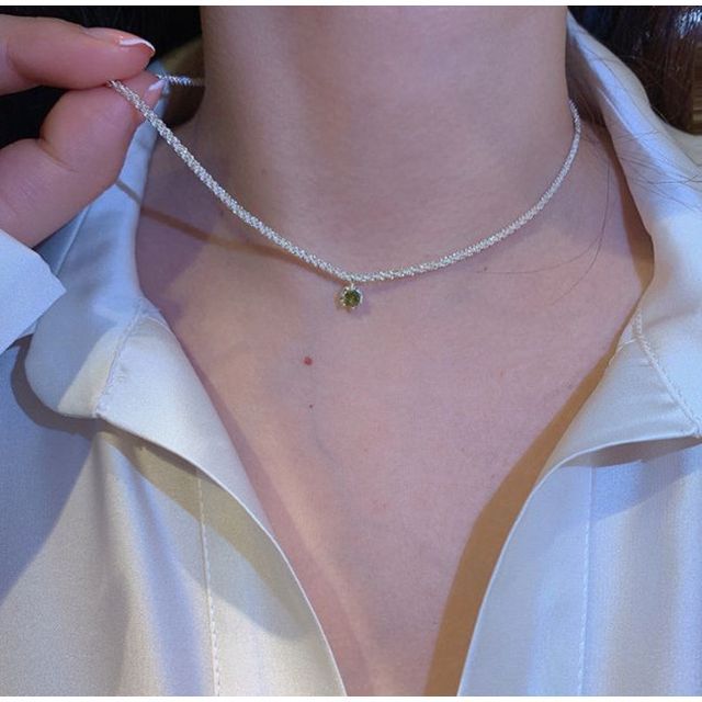 Rhinestone Pendant Alloy Choker