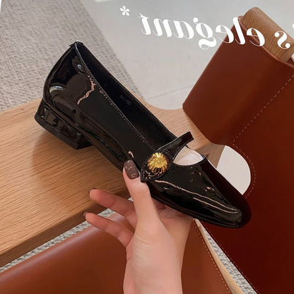 Plain Block Heel Mary Jane Pumps (Various Designs)