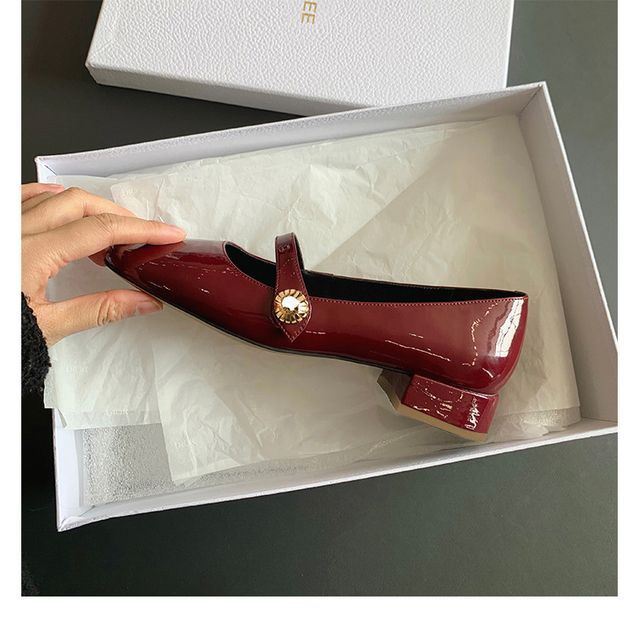 Plain Block Heel Mary Jane Pumps (Various Designs)