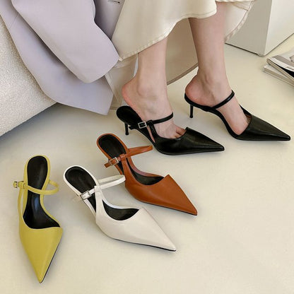 Pointy Toe Stiletto Heel Mules