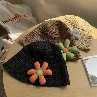 Floral Woven Bucket Hat