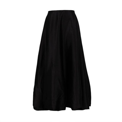 High Waist Plain Maxi A-Line Skirt