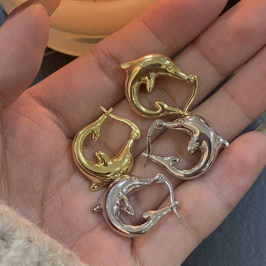 Dolphin Alloy Hoop Earring