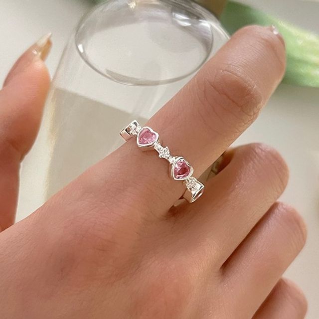 Rhinestone Heart Ring