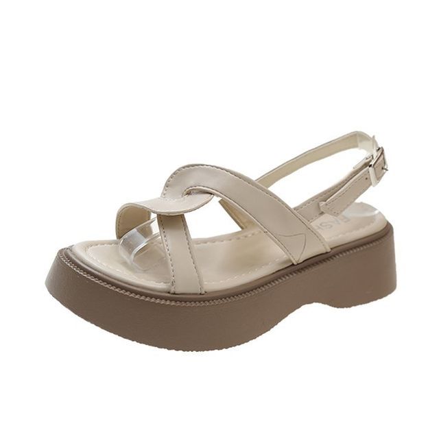 Slingback-Sandalen mit Plateausohle