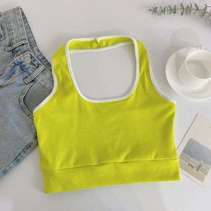 Neckholder-Camisole-Top in Farbblock-Optik