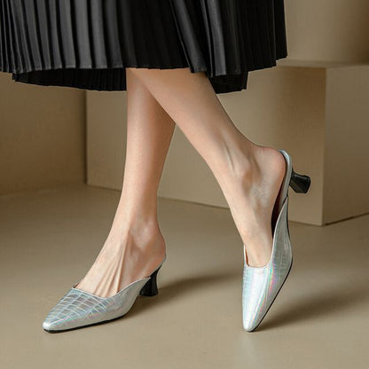 Pointed Kitten Heel Mules