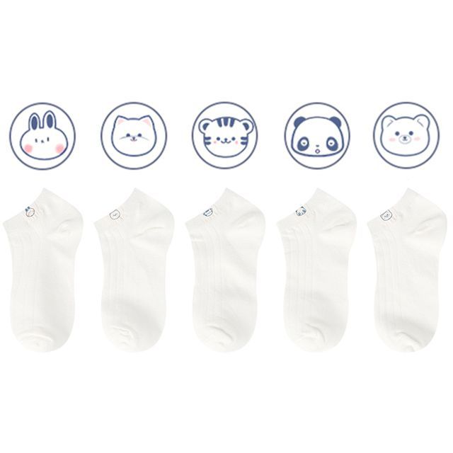 Animal Tag Low Cut Socks Set