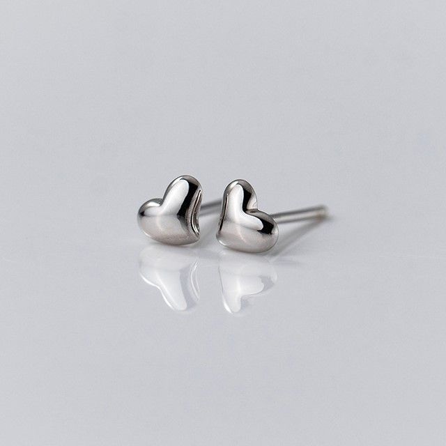 Matte Heart Sterling Silver Earring