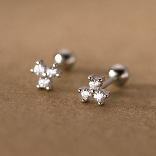 Rhinestone Sterling Silver Earring