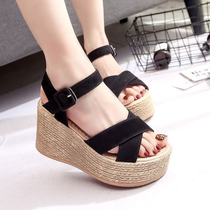 Platform Wedge Heel Espadrille Sandals