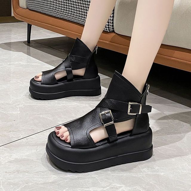 Peep Toe High Top Platform Sandals