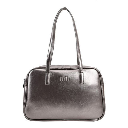 Plain Faux Leather Carryall Bag
