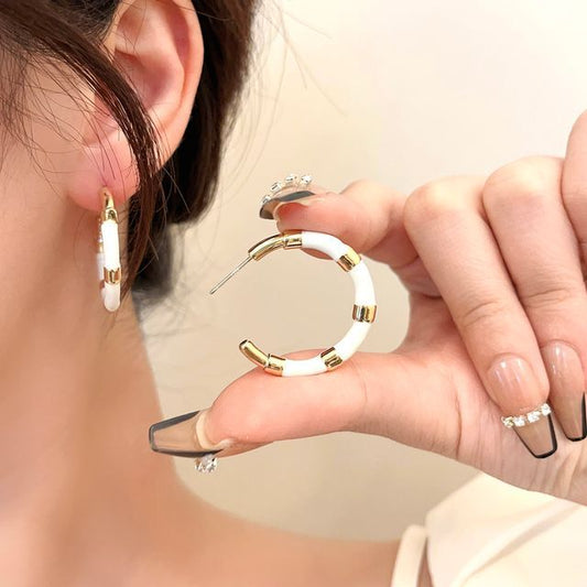 Color Block Hoop Earring