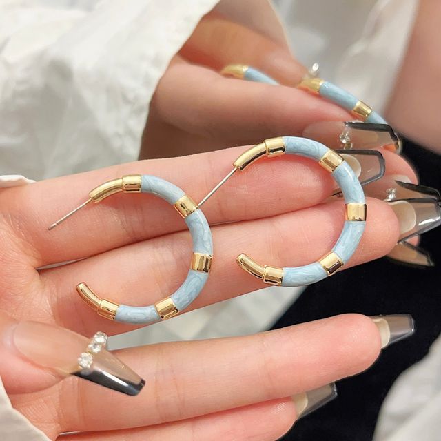 Color Block Hoop Earring