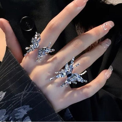 Butterfly Alloy Open Ring (various designs) / Set