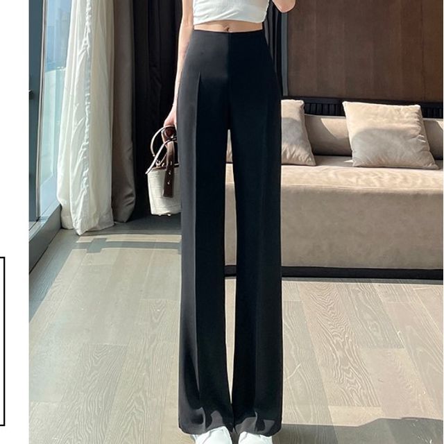 High Rise Plain Flared Pants (Various Designs)