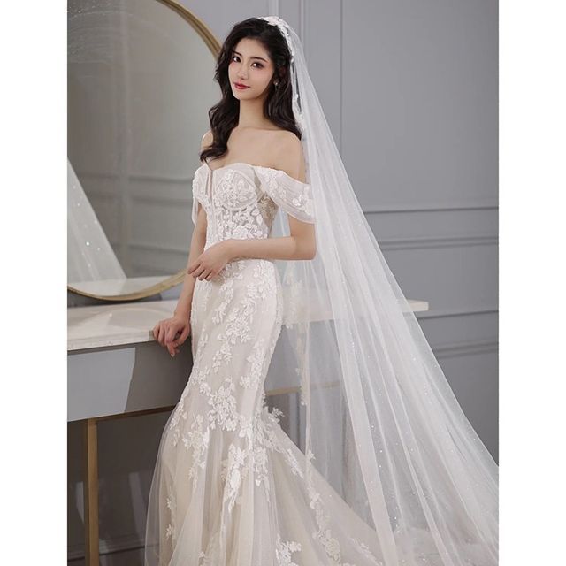 Mermaid Gown Lace Wedding Floral