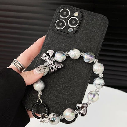 Bow Faux Pearl Chain Phone Case