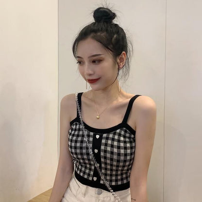 Plaid Cami Top