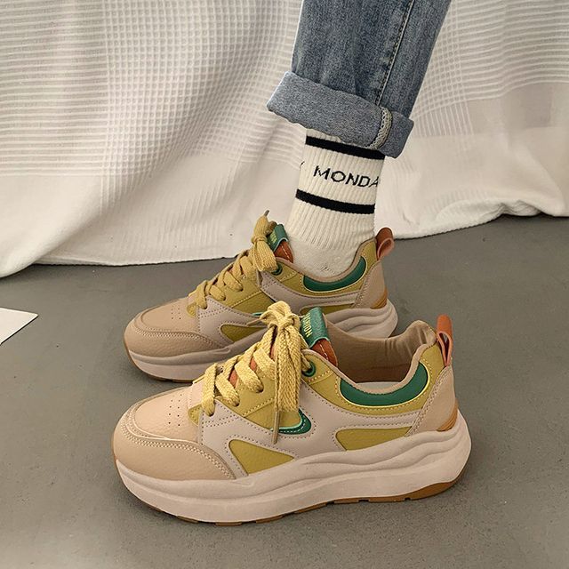 Color Block Platform Sneakers