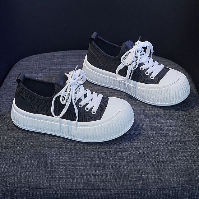 Mesh Panel Platform Sneakers